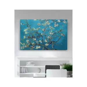Impression sur toile Fida Van Gogh Fleurs d'amande sur fond turquoise - Product Image 6