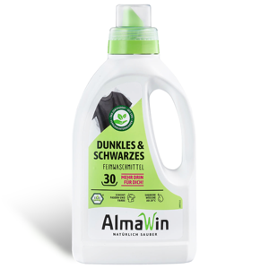 Detergente Líquido para Ropa AlmaWin, Color Oscuro y Negro, 750 ml, 25 Lavados, Aroma a Verbena, Extracto de Nuez de Jabón, Detergente Orgánico - Product Image 1