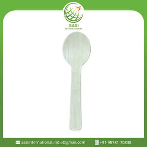 Cucharas desechables de hoja de palma biodegradables de 10 cm ecológicas Cubiertos compostables para bodas y fiestas para postres - Product Image 2