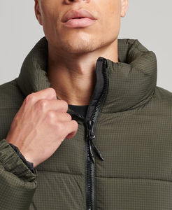 Invierno 2025, venta al por mayor, chaqueta acolchada con estampado personalizado para hombres, chaqueta de burbujas de poliéster informal personalizada para invierno para hombres con bolsillos - Product Image 5