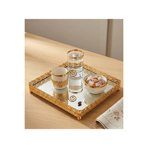 Wedding Gift Set-Traditional Groom's Coffee <b>Engagement</b> Tray with Mirror Turkish Delight Holder Cup and <b>Mug</b> Set - Product Image 4