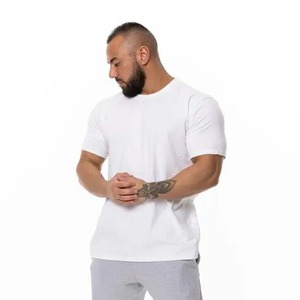 Tendance hommes épaules tombantes lavage à l'acide Vintage t-shirts hommes décontracté col rond pierre lavé hommes lavage à l'acide T-Shirts - Product Image 1