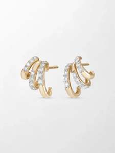 Clásicos Atemporales Pendientes de Diamantes Cultivados en Laboratorio con Engaste de Garra, 0.86 Ct, Color GH, Claridad VS, 28 Piedras, Oro Amarillo de 14K, Pieza Esencial para el Día a Día - Product Image 2