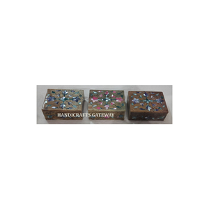 Fabriqué en Inde Belles boîtes d'incrustation de nacre de forme rectangulaire en stéatite naturelle pour les acheteurs au meilleur prix - Product Image 1
