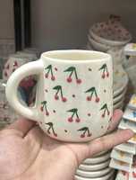 Mug en céramique artisanal à motif de fleurs de cerisier, couleur personnalisable, design mignon, durable, grande capacité, résistant à la chaleur, anti-fuite