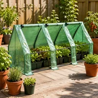 Serre de jardin portable de petite taille, couverture en PE imperméable, tente de culture pour plantes, mini-serre pour la culture de légumes et de fleurs dans la cour