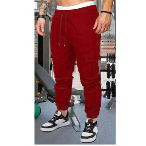 Best Design Men's Casual <b>Trousers</b> High Quality Cotton Solid Color Street Style Breathable <b>Drawstring</b> Pattern Plain Dyed Canvas - Product Image 2