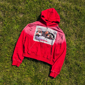Sweat à capuche personnalisé en molleton 100 % coton lavé, style vintage, imprimé sérigraphié avec strass, pour homme, hiver, éco-responsable, vente en gros - Product Image 4