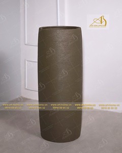 Pot de fleur rond gris militaire FP002H137MGA-RO fibre de verre poly élégante et robuste pour un usage domestique de mini paysages - Product Image 3