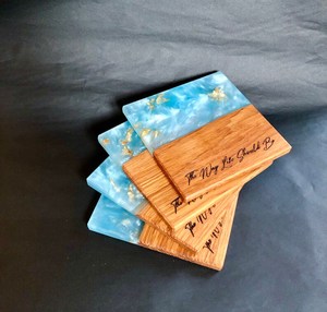 Natural Wood and Resin <b>Coasters</b> Set Classic Eco-Friendly <b>Drink</b> <b>Coasters</b> for Everyday Use Durable Home <b>Coasters</b> - Product Image 6