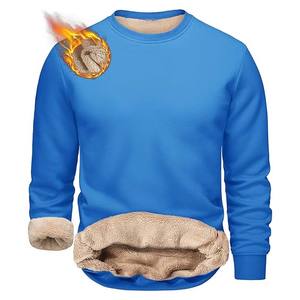 <b>Man</b> Winter <b>Hoodies</b> Pullover <b>Sherpa</b> Fleece Warm Heavyweight Plained Sweats Sweatshirt - Product Image 2