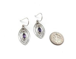Pendientes de plata hechos a mano de estilo bohemio, joyería de plata de ley 925, pendientes de tendencia de piedras preciosas de amatista, joyería para mujer, regalo para - Product Image 3