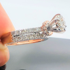 Bague en or avec pierres précieuses et diamants scintillants Bague authentique en or 14K et 18K de luxe avec bijoux fins - Product Image 5