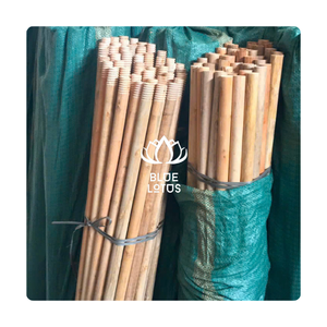 MANUFACTORY WOODEN <b>BROOM</b> HANDLE BROOMSTICK NATURAL/PVC WOODEN COATED MOP STICK BLACK CAP FROM VIETNAM +84855014447 - Product Image 1