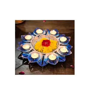 ถาดกลมทำจากอลูมิเนียมแบบทุบเหมาะสำหรับตกแต่งในร่มกลางแจ้งตกแต่งบ้านและเทศกาล - Product Image 6