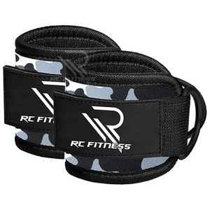 สายรัดข้อเท้าแบบปรับได้ RC Fitness Wear พร้อมแผ่นรองนีโอพรีน สายรัดข้อเท้าแบบมีห่วงรูปตัว D และสายหนัง สำหรับเครื่องออกกำลังกายแบบสายเคเบิล เพื่อการออกกำลังกายที่มั่นคง - Product Image 6