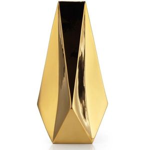 Hot Flower Pot TQC Die Cutting Design Modern Handmade Metal Flower <b>Vase</b> Golden Finished Hot Selling Tabletop Decorative Room - Product Image 4