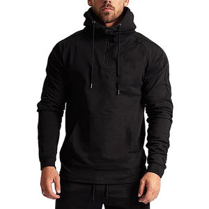 Gran oferta, sudaderas con capucha de invierno informales negras de alta calidad para hombre, diseño personalizable, tela polar, cuello con capucha, patrón sólido, venta al por mayor - Product Image 3