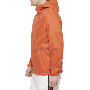 Coupe-vent de sport d'été à fermeture éclair OEM pour hommes, manteau de pluie à capuche léger en nylon personnalisé, capuche coupe-vent en toile imperméable - Product Image 2