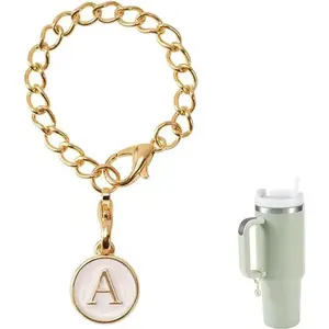 Personalized Promotion tumbler key chain Name ID Letter Handle Charm Water Bottle Letter Charm Accessories for Tumbler Cup Decor