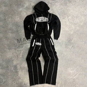 Ropa informal personalizada de alta calidad, conjunto de chándales de Jersey Vintage liso en blanco para hombre, los chándales más vendidos para hombre - Product Image 3