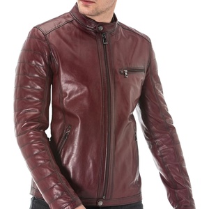 Chaqueta de Invierno de Cuero Vacuno Acolchada para Hombre, Estilo Urbano, Color Marrón, Venta Superior, OEM Personalizado, Talla Grande, Motociclista, Ashiba - Product Image 3