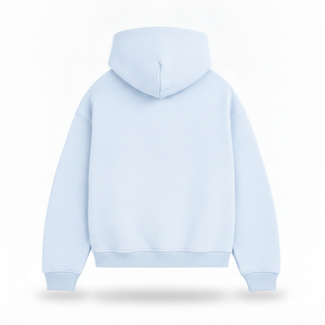 เสื้อสเวตเชิ้ตมีฮู้ดสีฟ้าอ่อนสำหรับผู้ชาย ทรงปกติ ผ้าฝ้ายถัก สวมใส่สบายๆ ในฤดูใบไม้ร่วง มีกระเป๋า ดีไซน์พิมพ์ลายโลโก้ที่แขนซ้าย - Product Image 3