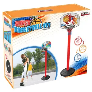 批发超级篮球套装玩具篮球圈灌篮带便携式塑料儿童篮球运动玩具