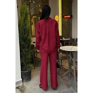 Costume palazzo rayé décontracté avec pantalon 10092 - Product Image 4