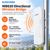 Pont WiFi extérieur SUNCOMM WB620 5 GHz 900 Mbps Gigabit PoE avec antenne directionnelle 14 dBi IP65 Point à Point