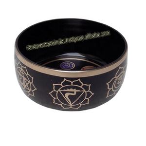 ชามร้องเพลงทิเบตสีดำจักระทั้งเจ็ดสำหรับการรักษาสติโยคะและบรรเทาความเครียดในราคาที่เหมาะสม - Product Image 1