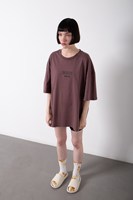 T-shirt Oversize Décontracté en Coton 100% pour Femme, Impression Avant et Arrière, Qualité Supérieure, Personnalisable, Style Hip Hop, Vente en Gros