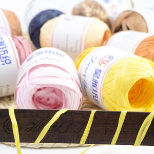 Prêt à expédier PP sot texture couleur vive sur mesure raphia Crochet fil naturel torsion <span class=keywords><strong>corde</strong></span> artisanat ruban fil - Product Image 2