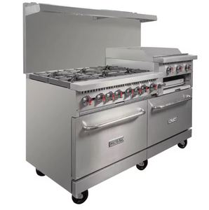 Mo-Tak MR10-RGB24-N-C-S 60" 6 Burner Gas <b>Range</b> W/ Griddle/Broiler OEM/ODM Customizable DIY Industrial Grade - Product Image 2