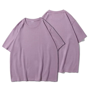 Camiseta extragrande de algodón 100% cómoda de verano para hombre, ropa informal de cuello redondo liso con sublimación hecha de fibra de bambú tejida - Product Image 4