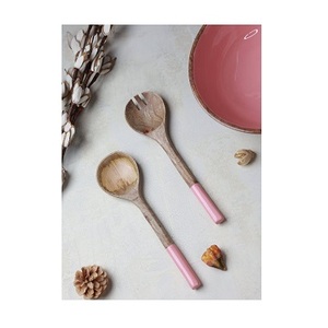 Handmade Mango Wood <b>Serving</b> <b>Spoon</b> & Fork Set Manufacturer/Exporter Custom Design Wood Salad <b>Serving</b> Cutlery Set Kitchen Supply - Product Image 1