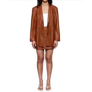 Dernière jupe midi en cuir de buffle de luxe pour femmes, style Orche & Rockefeller, élégante, douce, technique tissée à la main non tissée - Product Image 5