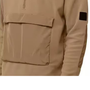 Sweat-shirt à capuche avec poches latérales zippées, avec col zippé, logo personnalisé, fermeture éclair Sherpa polaire pour hommes - Product Image 5