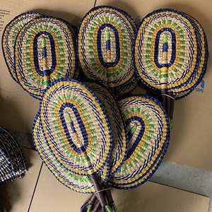 พัดหญ้าทะเลทำด้วยมือวัสดุใบปาล์มเวียดนามสำหรับตกแต่งบ้านสไตล์ศิลปะติดผนังแบบเรียบง่ายและของที่ระลึกงานปาร์ตี้ - Product Image 6