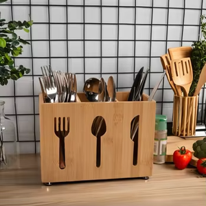 Porta Cubiertos de Bambú de 3 Compartimentos - Product Image 3