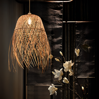 Suspension en rotin fait main en osier naturel Boho pour la décoration de la maison et du café