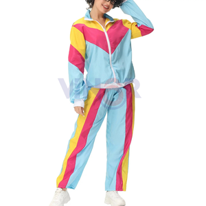 ชุดวอร์มกันลมมีฮู้ดสีพื้นสำหรับผู้หญิงชุด2ชิ้นระบายอากาศน้ำหนักเบาปรับแต่งได้ - Product Image 5