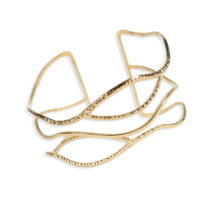 CUCOCUCA YXQ B19 Brazalete de Acero Inoxidable Dorado, Elegante, Simple y Moderno, Diseño Lineal Artístico, Ideal para Uso Diario - Product Image 1