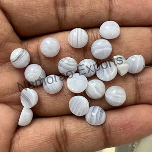 Agate en dentelle bleue naturelle 11x11mm Cabochon rond toutes tailles disponibles dos plat fabrication de bijoux pierre pierres précieuses en vrac - Product Image 5