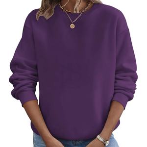 Sweat-shirt décontracté de haute qualité pour femmes universel personnalisé graphique logo brodé sweat à capuche col rond surdimensionné prix bon marché - Product Image 3