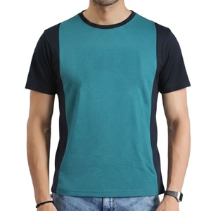 <b>Round</b> Neck High Quality Custom Color Plain Multi Color Panel Design T-Shirt Breathable Summer Wear Fashionable Design T-Shirt - Product Image 4
