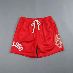 Nouveaux shorts de course pour hommes, imperméables, respirants, en maille, 100% polyester, taille élastique, shorts de basket-ball, shorts à double maille - Product Image 4