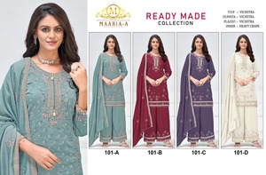 Traje de tela Vichitra pesada de calidad superior Textura lujosa Aspecto elegante para ocasiones tradicionales Disponible al mejor precio - Product Image 6