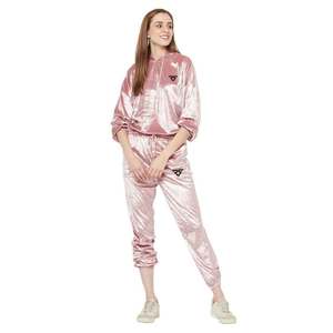 <b>Women's</b> Casual Pullover Hoodie Joggers Lounge Set Two-Piece Velvet <b>Velour</b> <b>Tracksuit</b> for Winter Custom Embroidery Logo - Product Image 1