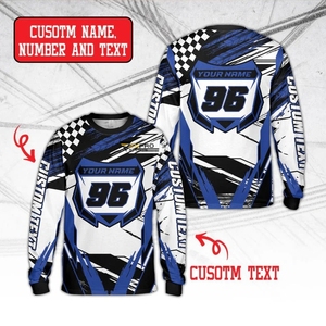 Camiseta de Motocross Personalizada, Camiseta de Motocross, Camisetas de Carreras de Fórmula con Nombre y Número Personalizados para Jóvenes y Adultos / Carreras de Motocross - Product Image 1
